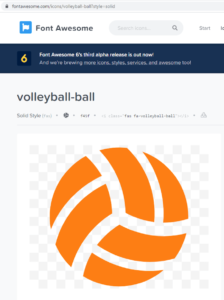 FontAwesomeバレーボールアイコン